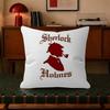 Literary Sherlock Holmes  Decorative Polyester Throw Pillow Cover Square Suitable for Home Office Coffee Shop Decor