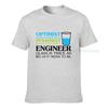 Funny Engineer Optimist Pessimist Glass Tshirt Hot Sale Unique T Shirt Cotton Unisexs Tops Shirt Normal