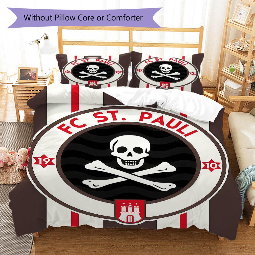 St. Pauli logo Bedding Quilt Set Quilt Cover Pillowcase Home Decoration Birthday Gift (1 * duvet cover + 2 * pillowcase, without core)