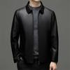 Куртка из натуральной овечьей кожи, мужская деловая флисовая кожаная куртка среднего возраста, осенне-зимний тонкий свободный внешний костюм