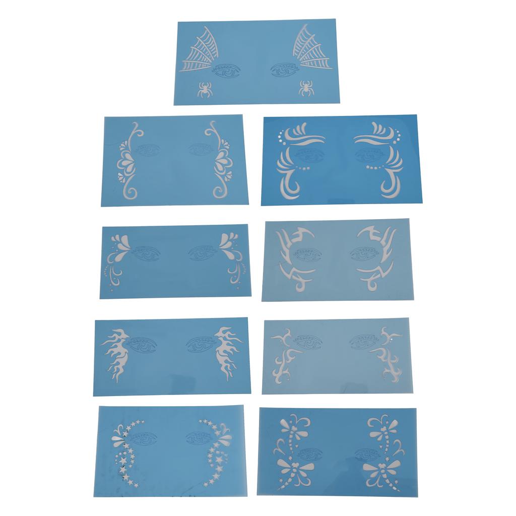 9 Sheet Face Paint Stencils Set PET Festival Makeup Face Paint Template for Birthday Parties