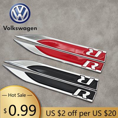 2026 Новый Для VOLKSWAGEN VW 2 шт. Металлический Логотип R Значок На крыло автомобиля Боковой Значок Для Volkswagen VW Passat Polo Golf 4 5 6 7 Jetta Tigua