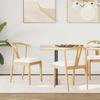 Dining Chair Set of 2 Natural Light Solid Rubberwood