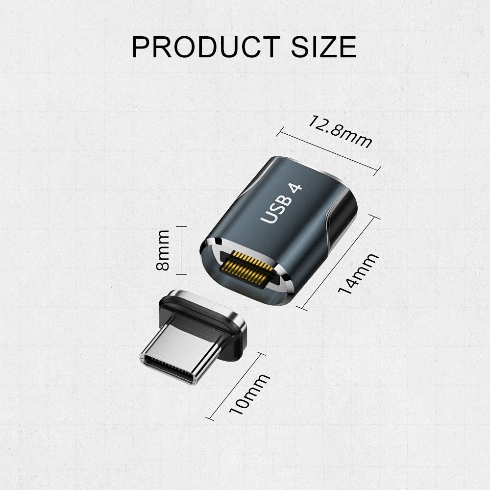 Профессиональный PD 240 Вт USB-C магнитный адаптер 8K 60 Гц 80 Гбит/с конвертер Type-C быстрая зарядка полнофункциональный адаптер USB4.0 для ноутбука