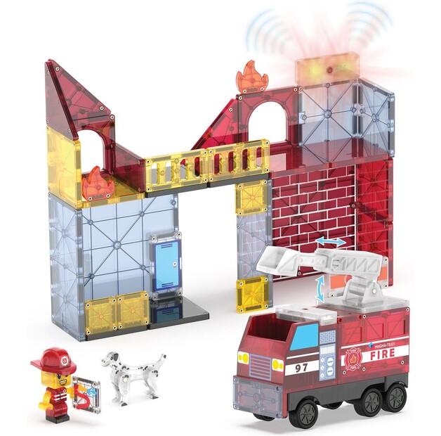 Конструктор магнитный Magna-Tiles Пожарная станция, 50 деталей