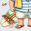 Самоклеящаяся наклейка Санта Клаус Гавайи Настенная наклейка Летний пляжный отпуск Рождество ПВХ Сезонные наклейки Съемная декоративная наклейка для