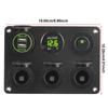 For Car Marine RV 12V Cigarette Lighter Plug Socket Power Outlet Toggle Switch 4.2A Multi Panel LED Voltmeter Dual USB Charger 6 In 1
