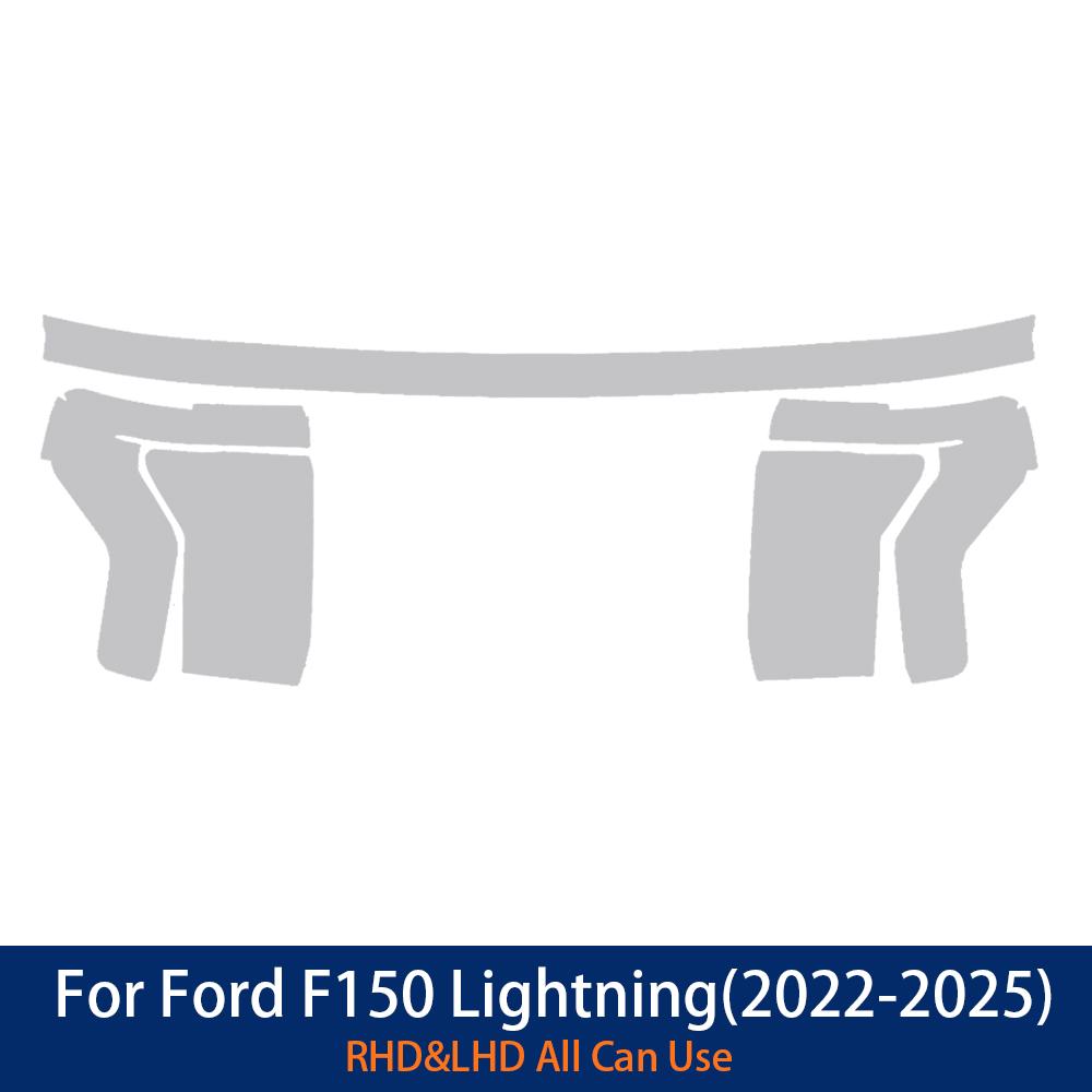 For Ford F-150 Lightning 2022-2025 F150 Smoked Black Clear Car Headlight TPU PPF Kit Gloss Protection Film Sticker Accessories