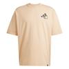 Adidas Позитивность Солнечный Графический Удобный Модный Универсальный Повседневный Футболка с Коротким Рукавом Унисекс Топы Теплый Песок JZ3259