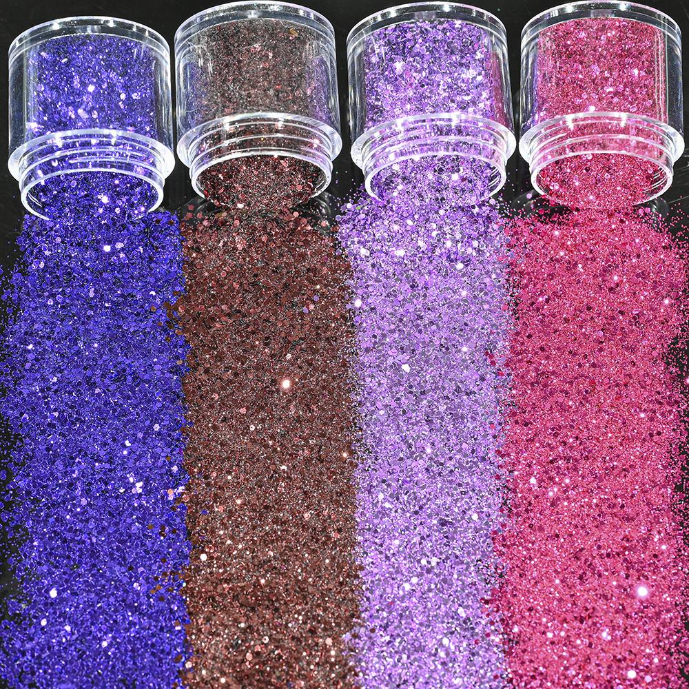 4 коробки/набор, 10 мл, 3D лак для ногтей, фиолетовый, розовый, микс, блестящая пудра для ногтей, блестки, украшение для дизайна ногтей, красочные для УФ-эпоксидного гель-лака, хлопья