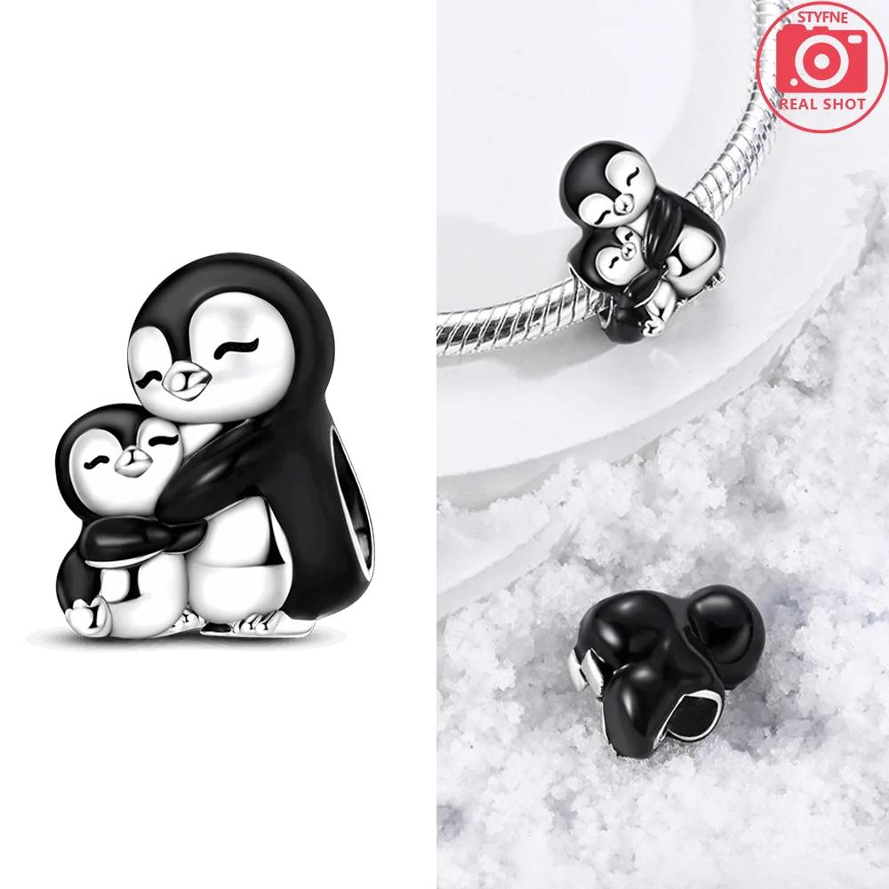 Оригинальный Шарм Медь Пингвин Синий Циркон Кролик Коала Животные Бусины Подходит Браслет Аксессуар Подарок Ювелирные изделия Сделай сам Женщины