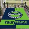 Custom Name Seattle Seahawks Crystal Velvet Floor Rug Personalized Text Soft Carpet Home Decor