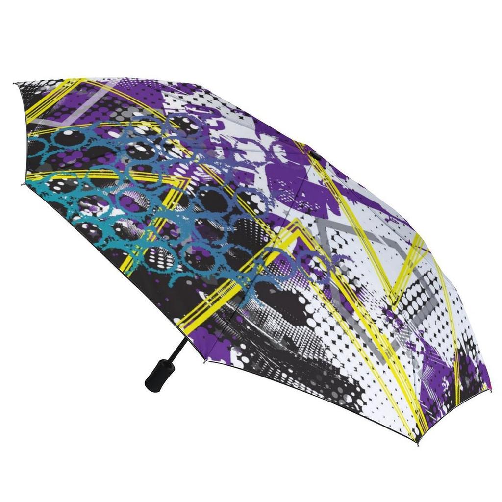1 Pack Automatic Umbrella Featuring Waterproof Fabric And Durable Ribs For Travel Comfort In Graffiti Inspired Look
