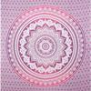 BLESS INTERNATIONAL Индийская традиционная мандала хиппи настенное украшение, хлопковый гобелен омбре покрывало в стиле бохо (Розовый/Белый)