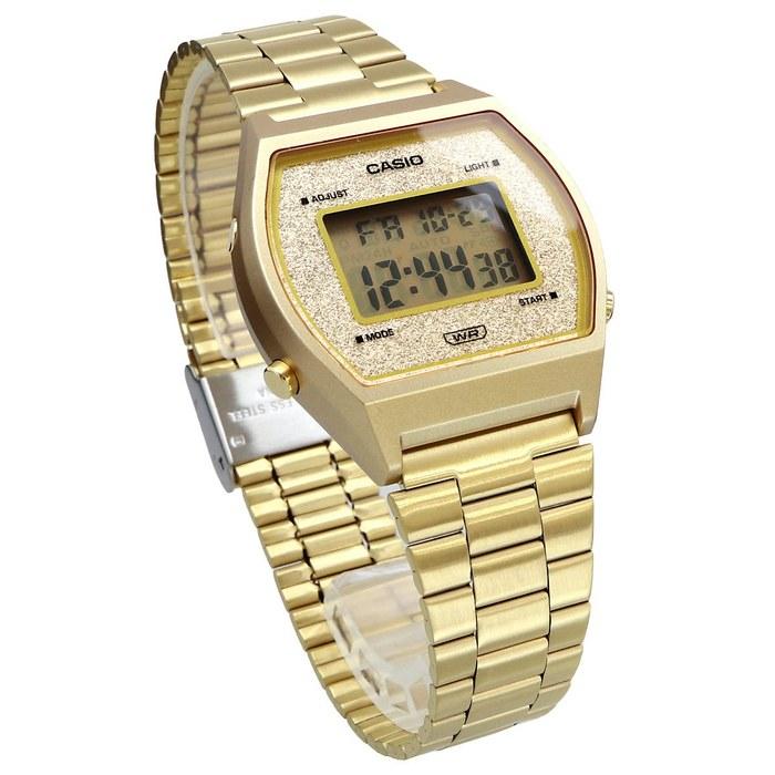 Casio Цифровые часы Серия Vintage B640WGG-9 Унисекс Золотой Глиттерный Циферблат - Золотой Глиттерный Циферблат B640WGG-9