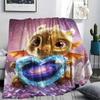 1Pc LovingDragon Print Flannel Blanket, High quality Comfortable for All Seasons, Home Decor, Warmth and Comfort, Perfect for Christmas Gifts
