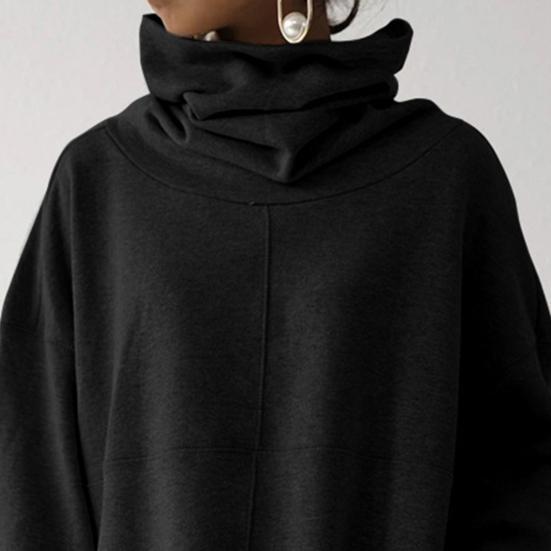 Однотонный боковой карман, пуловер, блузка, плюшевая подкладка, длинный рукав, водолазка, женская толстовка, спортивный костюм