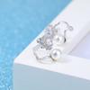 Aaa Zirconia Shell Pearl Cubic Clip-on Double Earrings