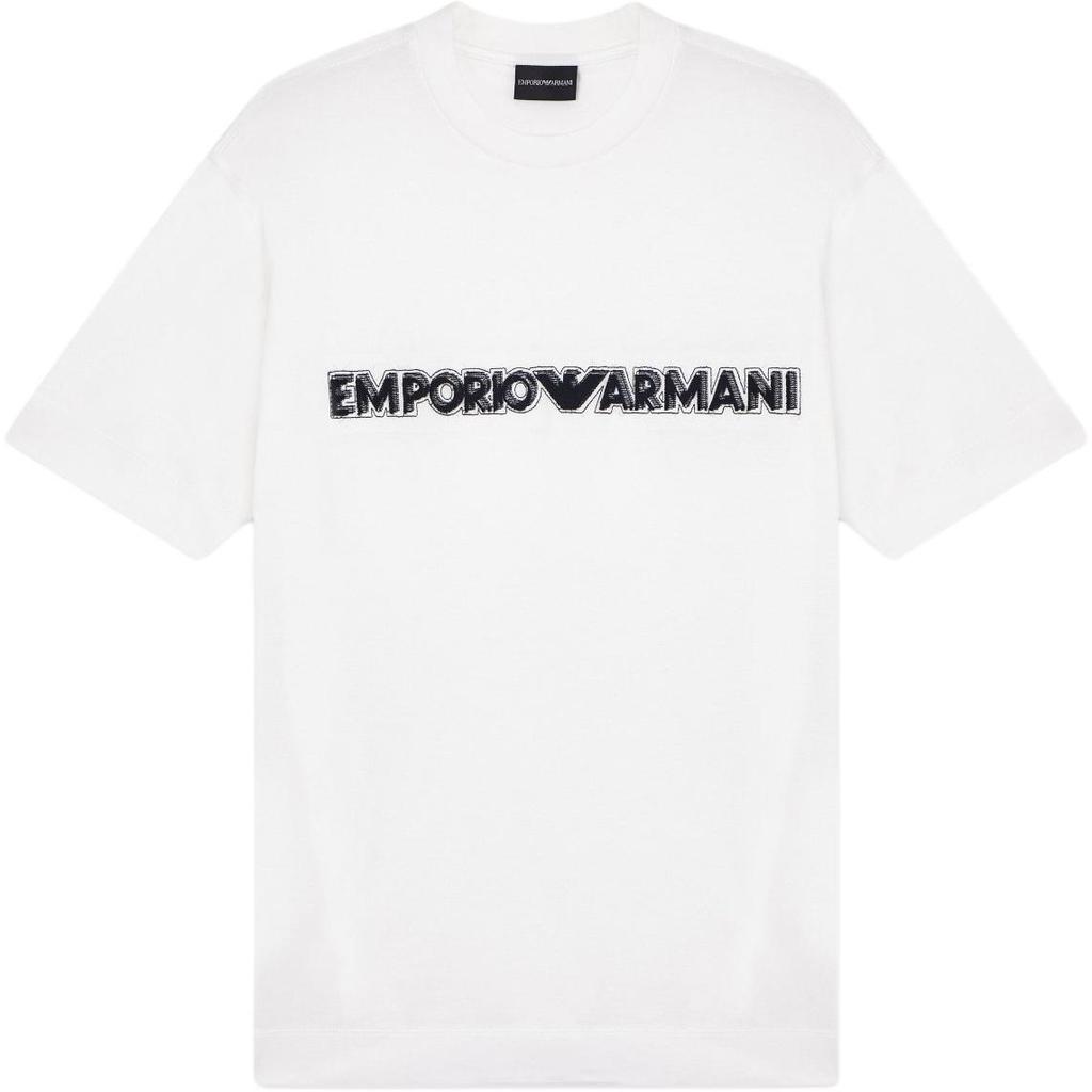 Emporio Armani Эластичная вязаная футболка с круглым вырезом, облегающая, мужские топы EM004520-AF13747-U0003