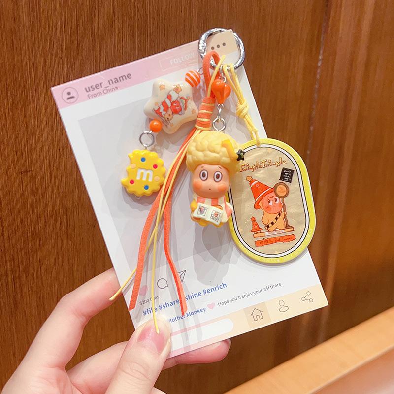 Handmade DIY Stars, Cute Dolls, Beaded Mobile Phone Chain Pendant, Car Keychain, Doll Pendant Accessories.