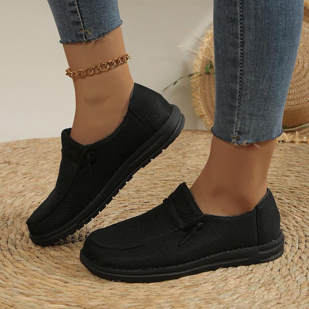 Women's Shoes New Casual European and American Lace-up Flat-soled Large-size Single Shoes, One-pedal Lazy Shoes