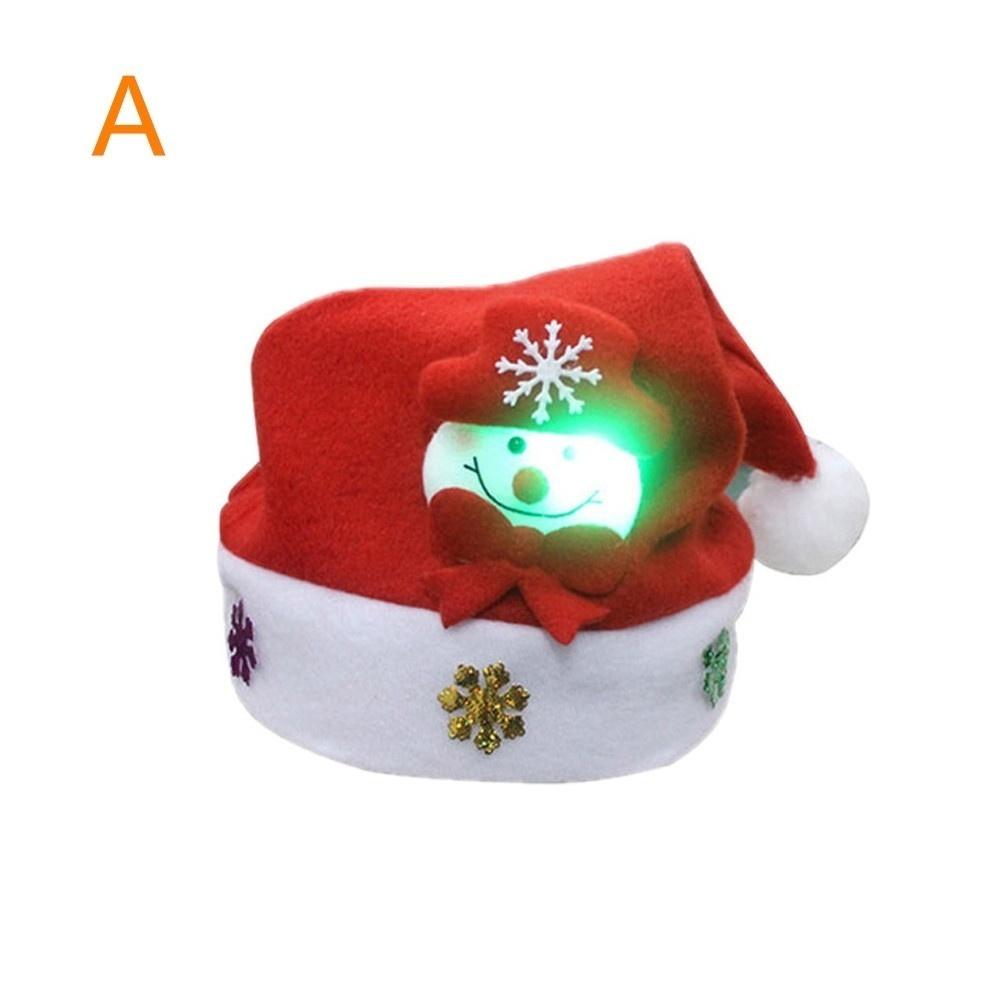 2026 New 1Pc LED Christmas Hat Santa Reindeer Snowman Design For Adults & Kids Xmas Gift Holiday Party Light Up Caps