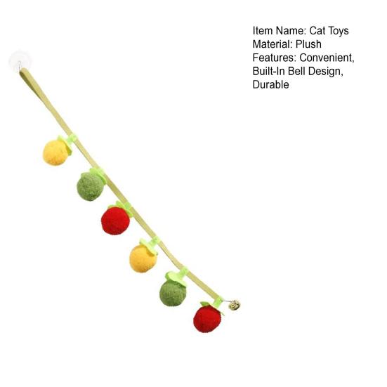 Catnip Toy with Built-in Bell Tail Persimmon And Tomato Shapes Cat Toy for Interactive Play Soft Chew-Resistant Plush Toys for Stress Relief