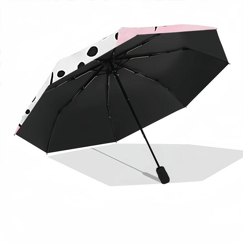1pc Christmas Dalmatian Automatic Folding Umbrella - Portable Collapsible Design, 8-Rib Iron Frame, Durable Fabric yy251125110