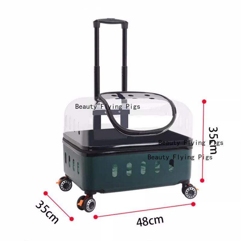 PC Material Pet Suitcase Cat Bag Portable Pet Outdoor Luggage Transparent Dog Aviation Box Small Cart Household Pet Supplies