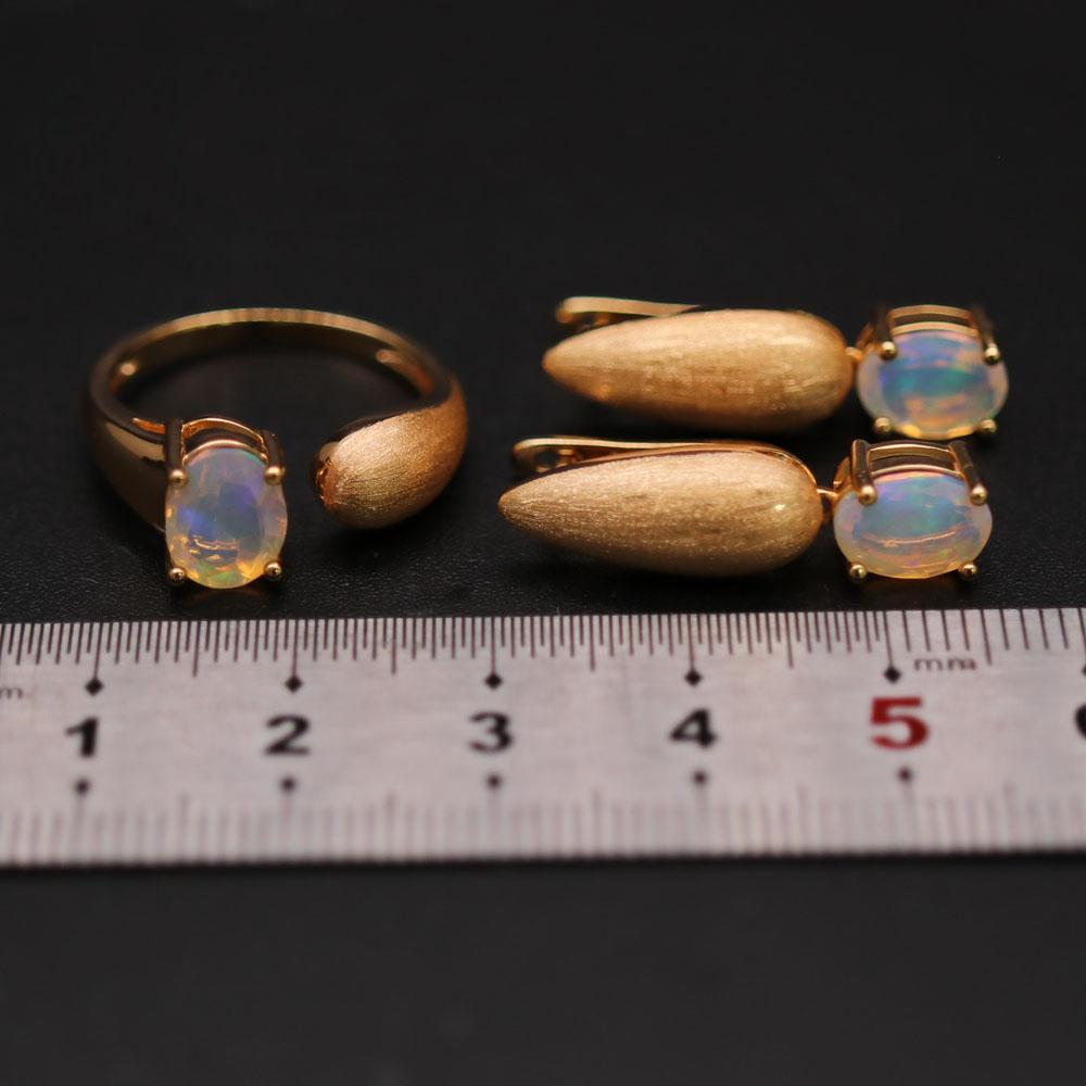 Bolaijewelry Комплект украшений из натурального опала, овальный 6*8 мм, серебро 925 пробы, натуральный драгоценный камень, изысканные украшения для женщин, хороший подарок