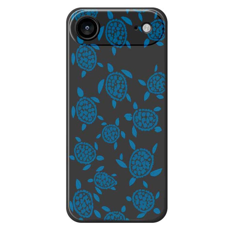 For iPhone 17 Air Case Blue Turtle Pattern Printing Straight Edge TPU Phone Back Cover
