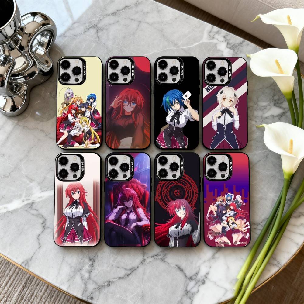 Аниме E-Ecchi H-High S-School DxD Чехол для телефона iPhone17,16,15,14,13,12,11 Plus,Pro Max Черный Конфетный Посеребренный Чехол
