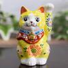 Washa no Kura Стильный керамический орнамент Кутани Украшение для левой руки Счастливый кот Желтый Шэн Открытие Празднование Открытие Празднование Подарок на день рождения