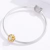 Daisy bead silver charm gold plated 925 silver