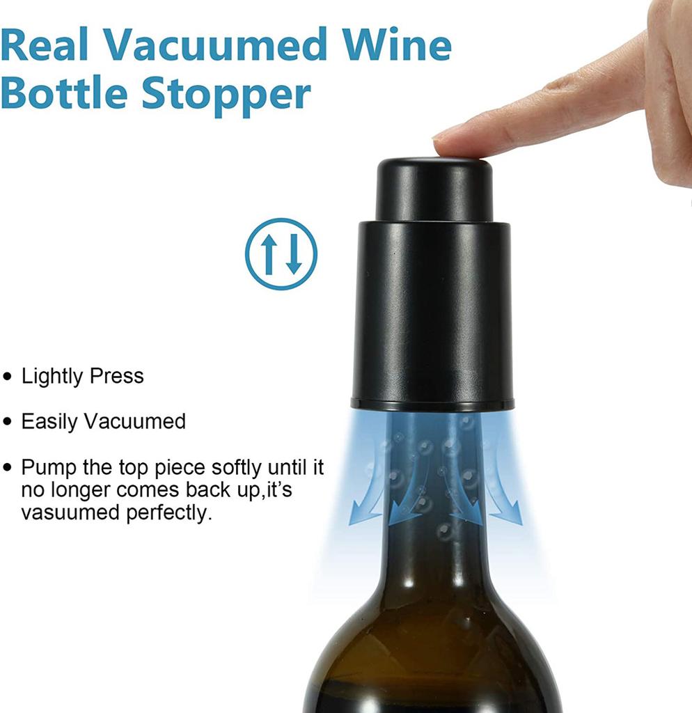 1PC Wine Bottle Stoppers Reusable Wine Stoppers Vacuum Wine Preserver Wine Savers Vacuum Pump Corks Keep Wine Really Fresh