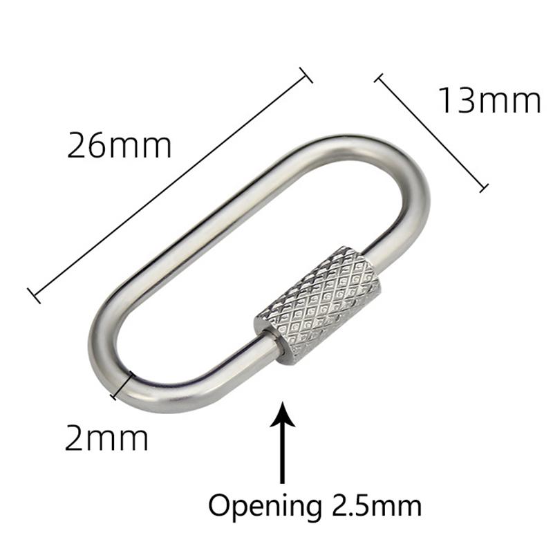 Овальный карабин с винтовой муфтой из нержавеющей стали 304, брелок для ключей, мини-пряжка для рюкзака для бутылки с водой, легкая подвесная пряжка