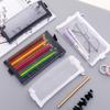 Mesh Stationery Case Large Capacity Storage Bag New Zipper Pencil Bag  Gift