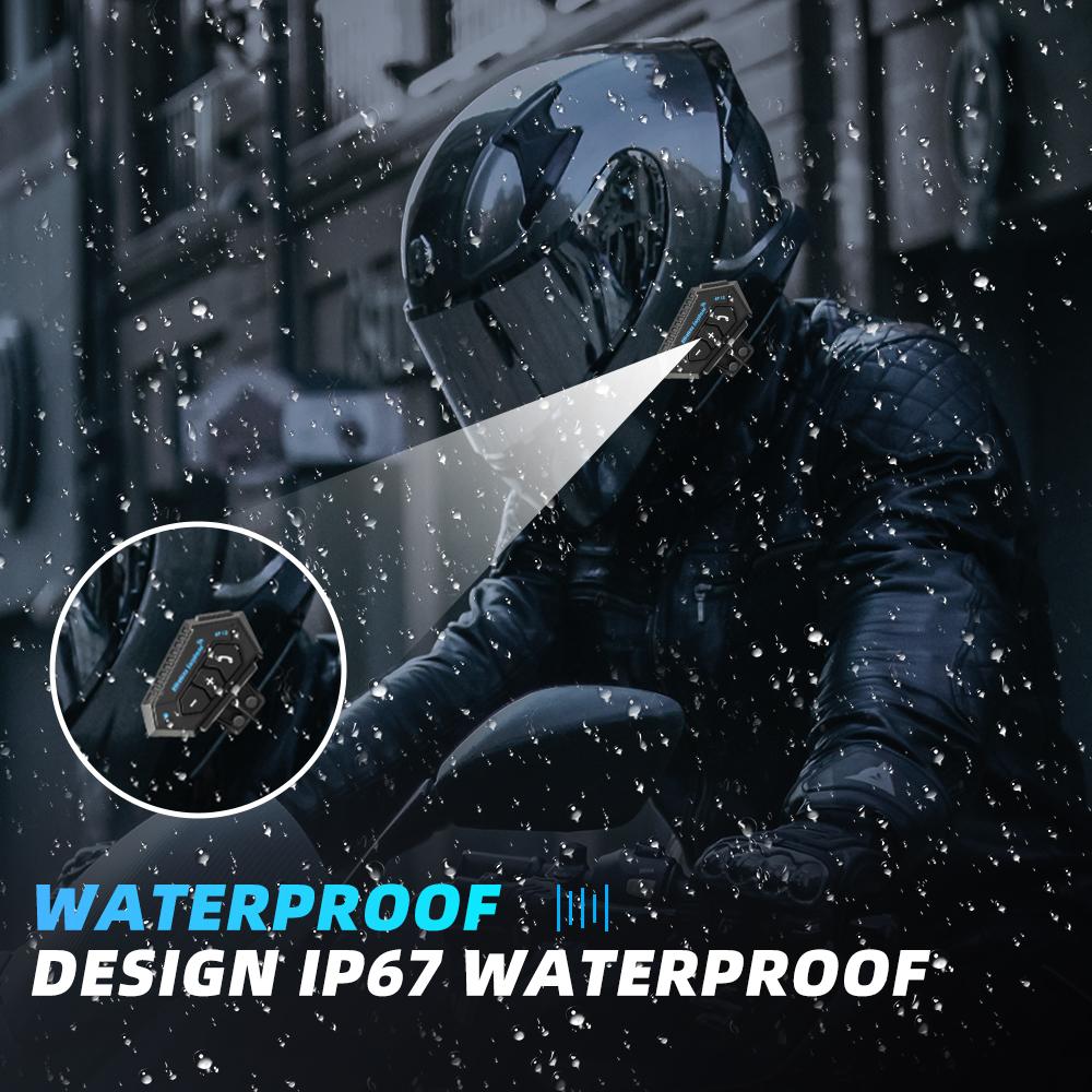 Bluetooth-гарнитура для мотоциклетного шлема BT12: Водонепроницаемый, звонки без помощи рук