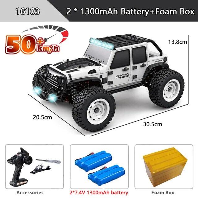 Новый автомобиль 4x4 с дистанционным управлением, 50 км/ч, со светодиодными фонарями, внедорожный 4x4, высокоскоростной дрифтовый монстр-трак, бесщеточный гоночный автомобиль для детей и взрослых, игрушки в подарок