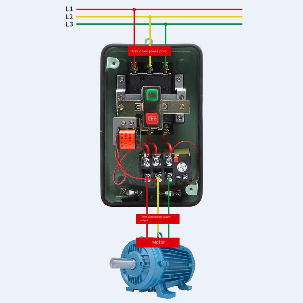 QZ610-10RF 20A Motor Starter 380V For 5.For 5KW 7.For 5KW Three Phase with Built-in Thermal Relay and Self Reset Buttons