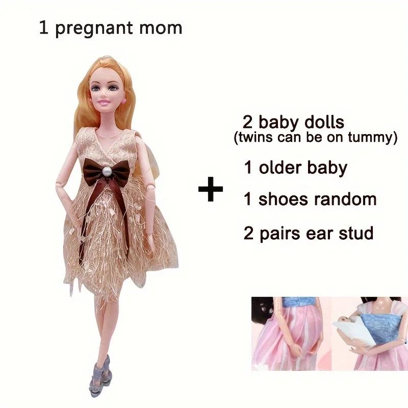 Беременная кукла с ребенком в животике, кукла-мама, игрушка «Беременная мама» с 2 куклами-младенцами, игровые наборы, аксессуары для девочек и мальчиков, подарок