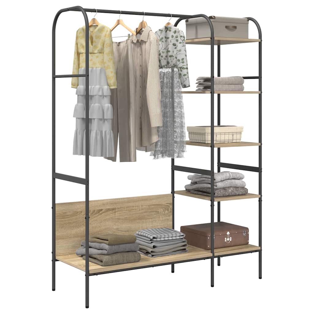Clothing Rack with Shelf Brown 120 x 44 x 160 cm Engineered Wood