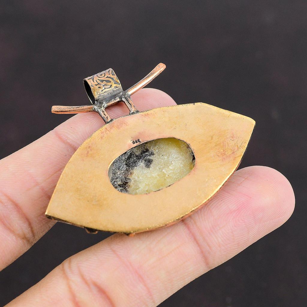 Септарианский кулон, медный кулон, подлинный драгоценный камень, кулон для особого случая, кулон ручной работы, септарианский медный ювелирный кулон для женщин