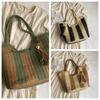 Beach Straw Crochet Bag Summer Women's Handbags Fashion Striped Shoulder Bag  Travel