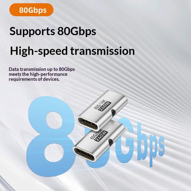 240 Вт Адаптер Type-C Женский-Женский Высокоскоростной PD Быстрая Зарядка USB C Удлинитель Конвертер для Игрового Ноутбука Док-станции