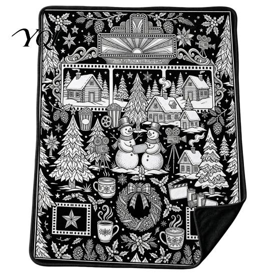 Creative Arts And Crafts Gifts Christmas DIY Coloring Blanket for Adults Kids, Color Your Own Blanket, 59" x 51" Soft Cozy Polyester Couch Cover Throw