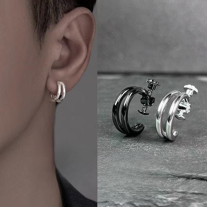 Серьга-кафф на ухо, мужской стиль, винтовое крепление, регулируемая плотность, серьга в ухо, зажим для козелка уха, без проколов в ушах