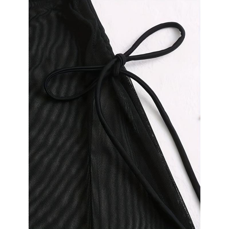 Женское сексуальное пляжное парео - Длинное платье-халат с боковым разрезом, Отпуск - Регулируемое по фигуре платье-халат, Накидка для купальника