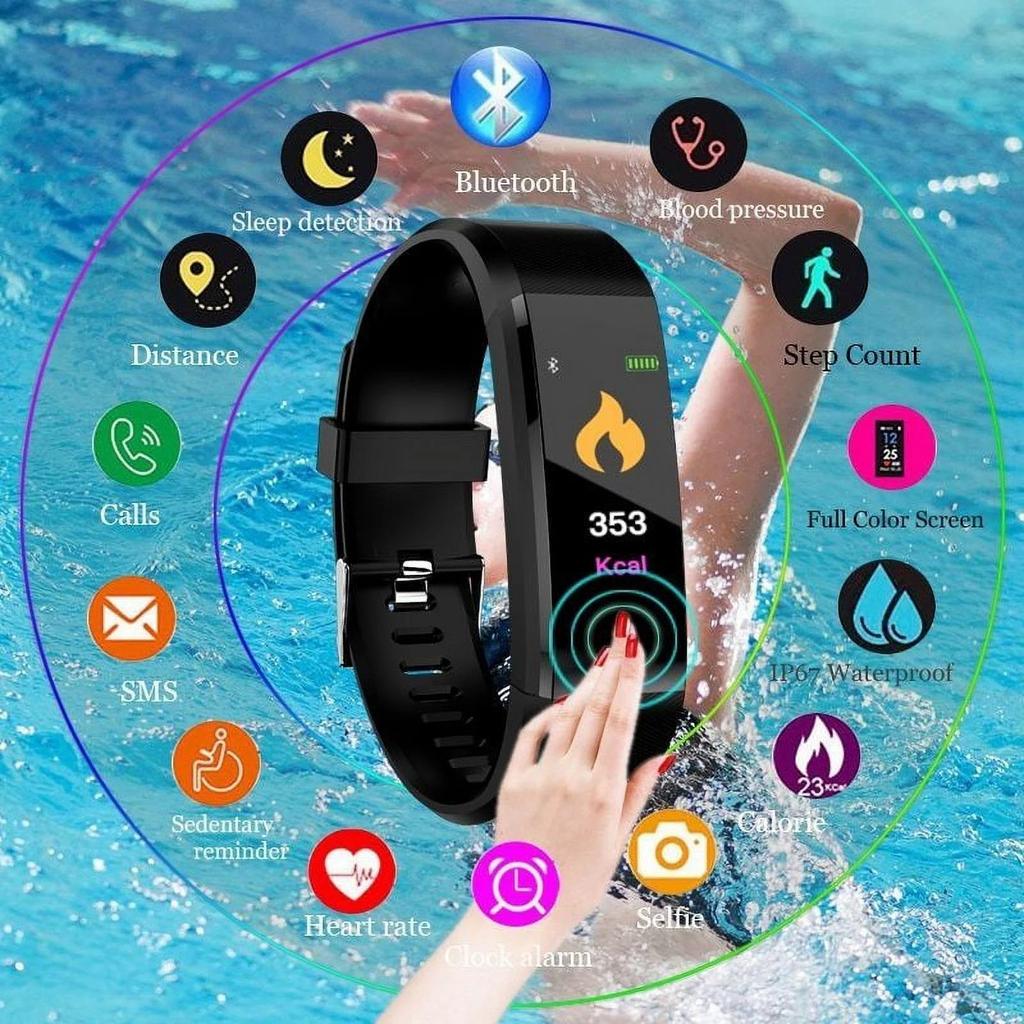 Waterproof NFC Smart Bracelet Sleep Detection Heart Rate Blood Pressure Blood Oxygen Sports Pedometer Watch