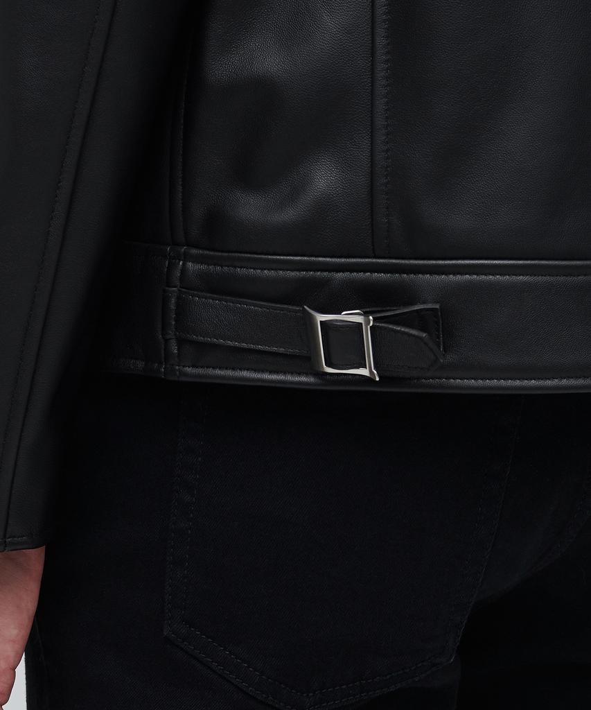 Musinsa Standard Lambskin Single Rider Jacket [Black]